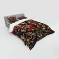 thumbnail image 2 of Ambesonne Leopard Bedding Set 4 Pcs, Rich Rococo Style Roses, Queen, Dark Coral Caramel and Blue, 2 of 2