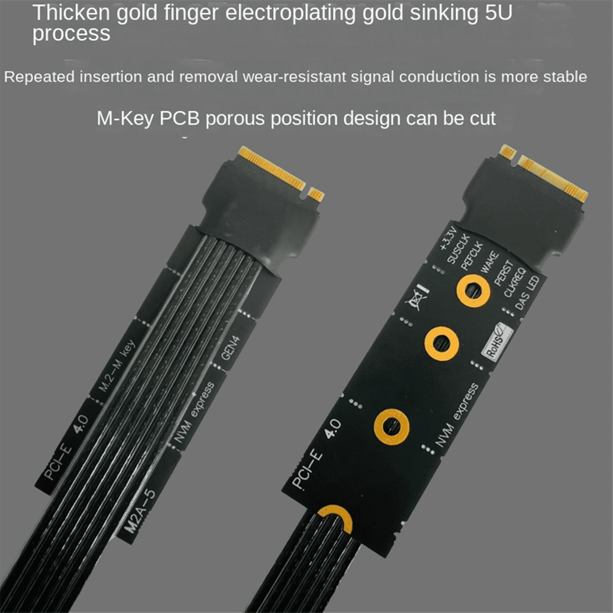 M.2 to PCIE X16 Multi-Functional Convenient VGA Adapter Cable for SSD M.2 Nvme Gen4 to PCIE 4.0 X4ES, 25CM