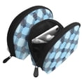 thumbnail image 3 of Portable Bags Clutch Pouch Zipper Smooth Built-In Compartment For Travel Vacation Business Camping Argyle Plaid Lightskyblue_49288_2, 3 of 7