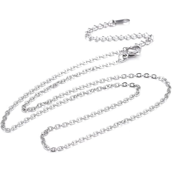 1Pcs Stainless Steel Necklaces Men's Choker Necklace Hip Hop Neck Chains Link for Men Cable Chain Necklaces Stainless Steel Color 16.26 inch