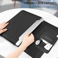 thumbnail image 2 of Laptop Sleeve Case Laptop Three in one Bracket Inner Bushing with Stand Function compatible 13-14inch with All laptops and Tablets Innovative Materials Soft PU Leather(Black), 2 of 6