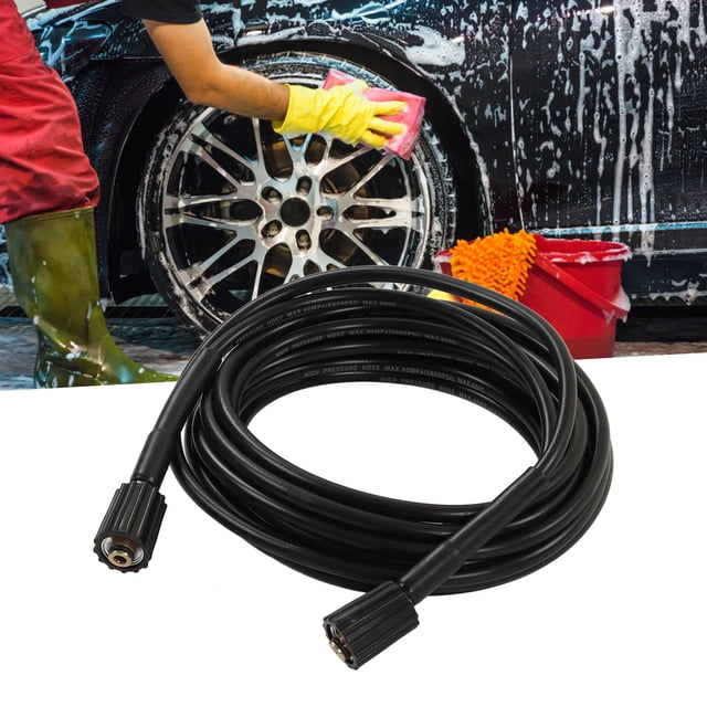 High Pressure Washer Hose, Quick Connect Plugs, Replacement Part, 9m Total Length, Weather and Abrasion Resistant, PVC and Rubber Material, Suitable for High Pressure Connections