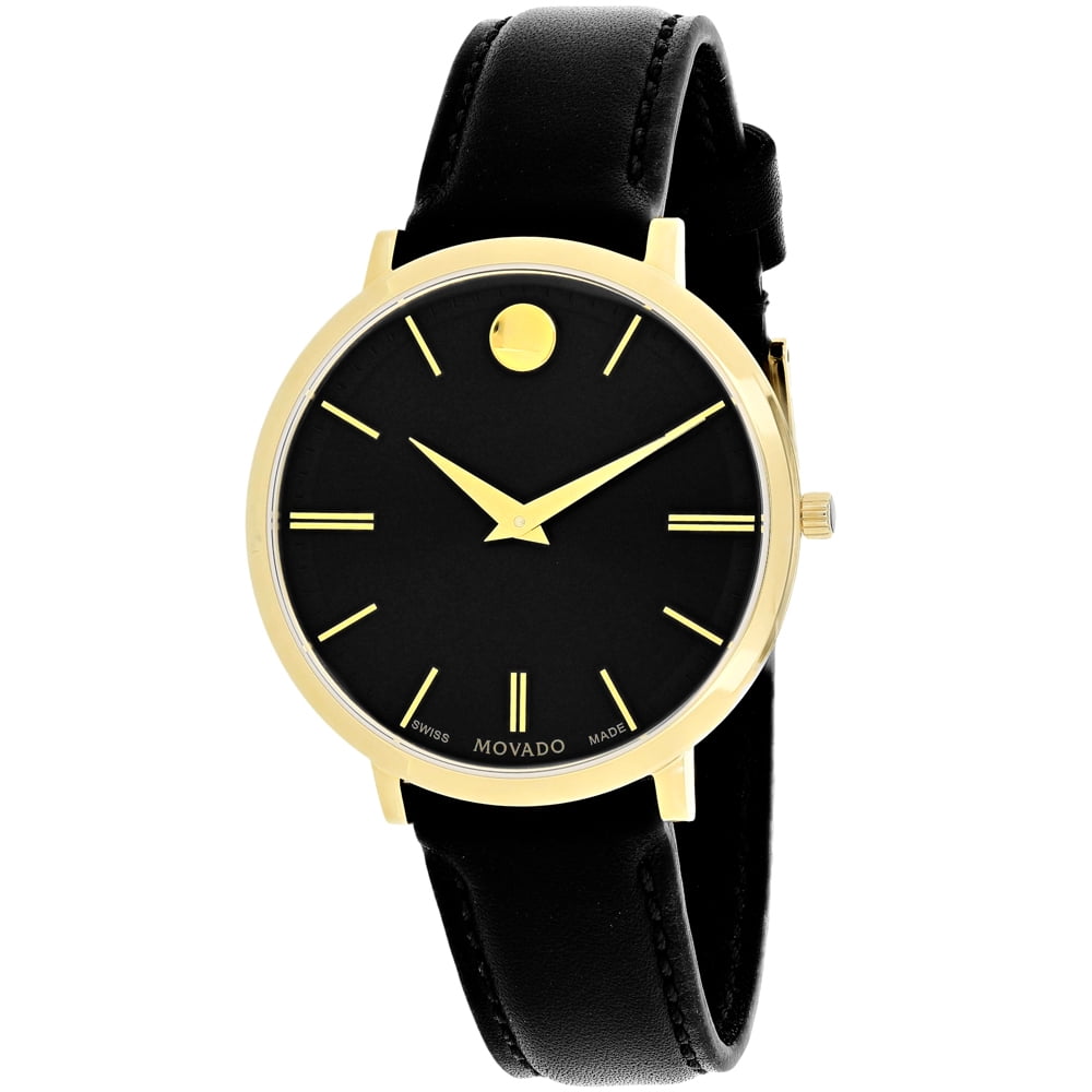 Movado Women's Ultra Slim Quartz Watch, Blue Dial, Gold Plated