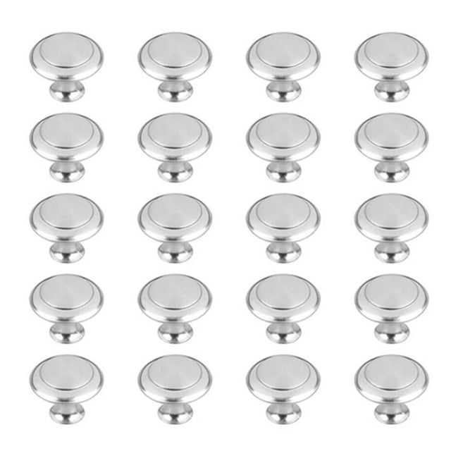 20 Pcs Boutons en Acier Inoxydable Trou Unique Argent Rond avec Raccord
