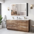 thumbnail image 3 of Yamissi Bathroom Mirror Cabinet with LED Lights | Anti-Fog | Wall Mounted | 900x600mm | Black, 3 of 10