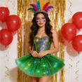 thumbnail image 5 of JFGHDG Women's LED Tutu Skirt Light Up Tutus Layered Tulle Ballet Skirt Sparkly Sequin Tutu Costume for Party Carnival Green One Size, 5 of 7