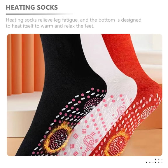 OUNONA 3 Pairs Heated Winter Socks for Men and Women, Breathable Warm Thermal Socks for Indoor and Outdoor Use