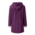 thumbnail image 5 of XUNKUSGA Womens Jacket Plus Size Sherpa Lined 2025 Fashion Winter Fuzzy Long Fleece Hoodies for Women Casual Cozy Horn Button Jackets for Women with Pockets S-5XL Purple, 5 of 7
