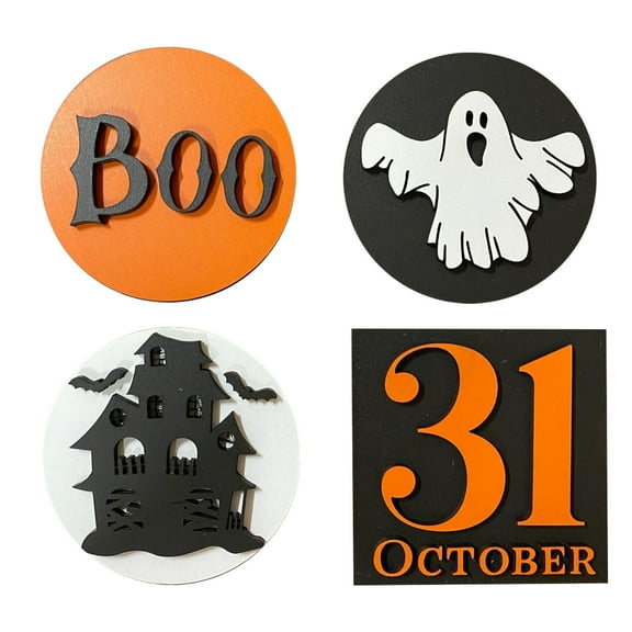 Jierger 4PCS Halloween Tiered Tray Decorations Halloween Gnome Decor Farmhouse Autumn Fall Supplies Indoor Decor for Fall Kitchen Home Table Mini Decor Halloween Party Supplies