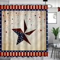 thumbnail image 2 of July 4th Shower Curtain Independence Day Red Blue Shower Curtain for Bathroom Rustic Star American Flag Waterproof Machine Washable Polyester Fabric Bath Curtain with 12 Hooks 72"x72", 2 of 6