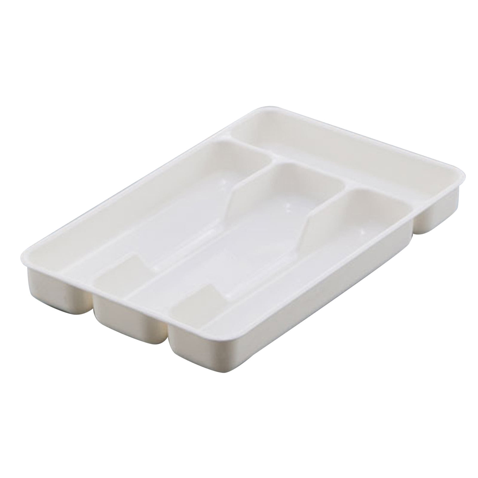 CY5O5ee Small Cutlery Tray Kitchen Spoon forks Cutlery Separation Finishing Rack 4 Compartments Utensil Storage Box Drawer Organizer 6.9*10.6inch