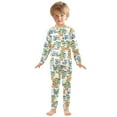 thumbnail image 3 of joogoo Jungle Animals Lions Elephants 2 Piece Long Sleeve Tee and Pants Cotton Pajama Set 5Y, 3 of 7