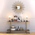 thumbnail image 4 of HomeRoots 524357 18 in. Marble Globe Table Lamp with White Globe Shade Black & Gold, 4 of 7