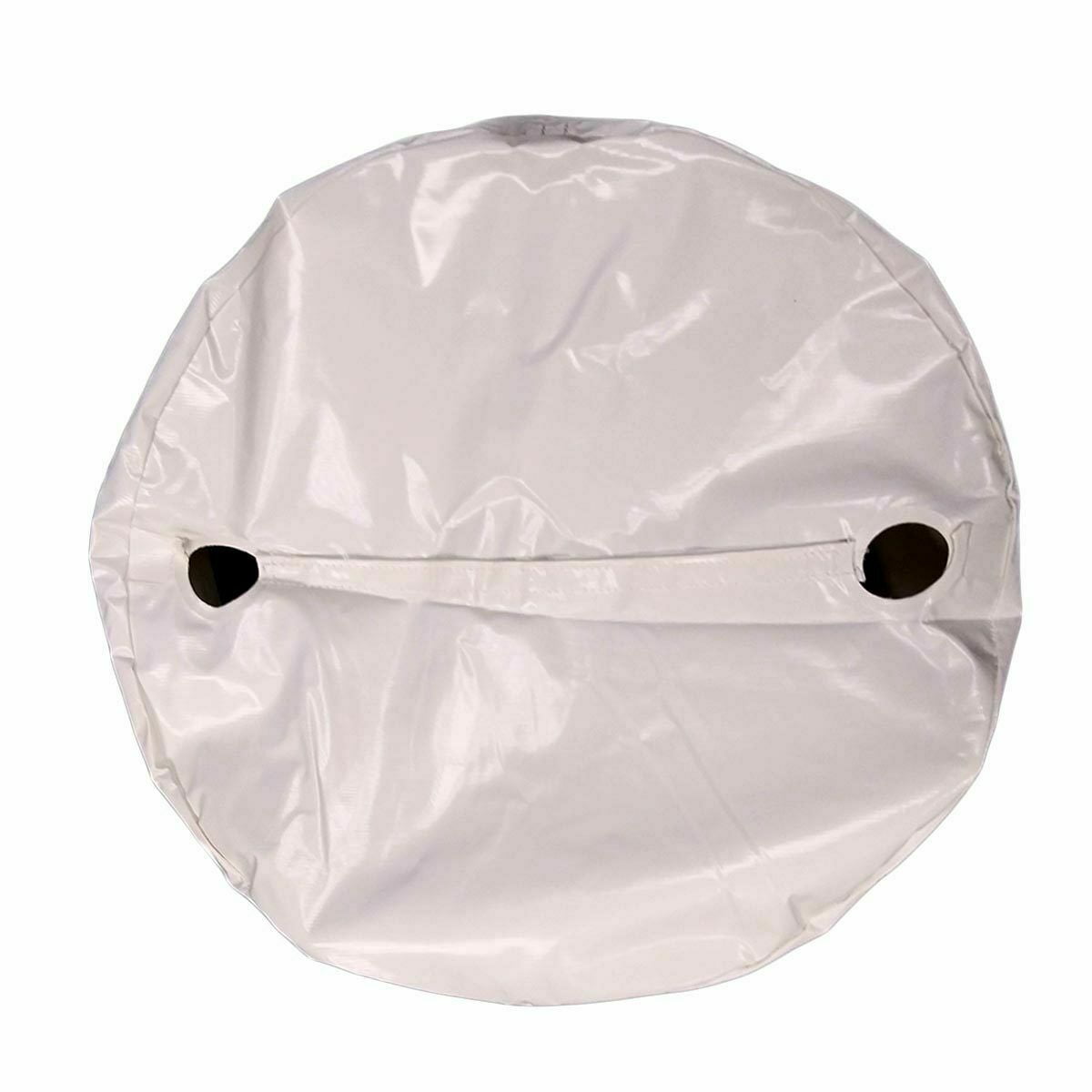 Moose Supply 55 Gallon Barrel Cover, White Vinyl Rain Water Drum Protector