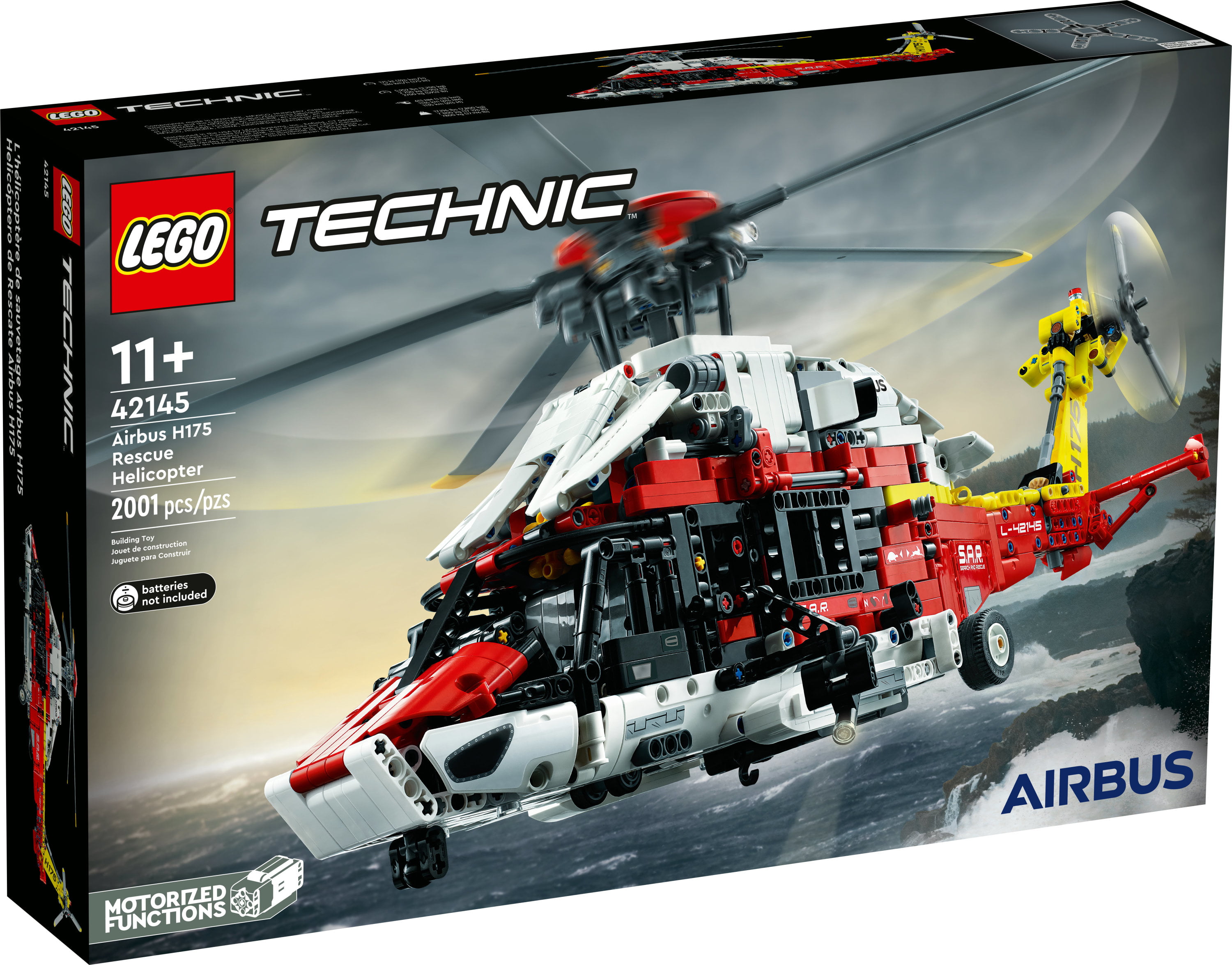 utilgivelig trone Ambient LEGO Technic Airbus H175 Rescue Helicopter 42145, Educational Model  Building Set for Kids, with Spinning Rotors and Motorized Features,  Construction Toy - Walmart.com