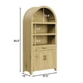 thumbnail image 6 of Furnihold Modern 65.2''H Arch Cabinet with Doors Tall Storage Cabinet with Open Shelf and Drawer Arched Kitchen Pantry Arched Bookcase Shelf for Living Room, Natural, 6 of 7