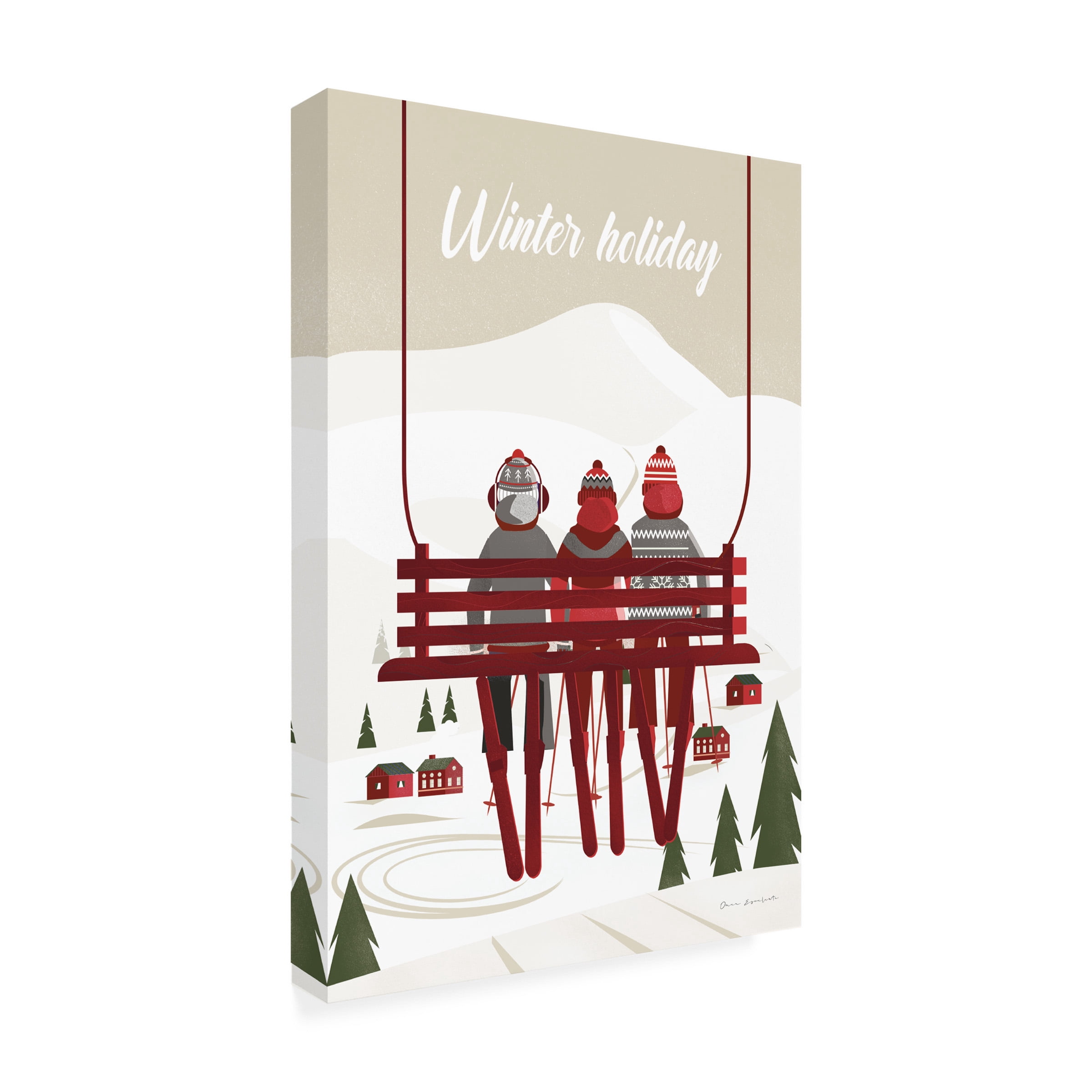 Omar Escalante 'Winter Holiday Red' Canvas Art