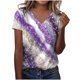 thumbnail image 2 of Fiudx Camisas de Mujer Moda Mujer V-Cuello Manga Corta Blusa Camiseta Verano Impresión Tops Sueltos, 2 of 7