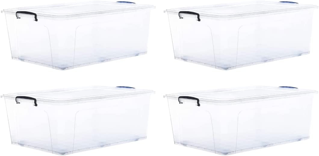 Superio Clear Plastic Storage Bins with Lids, 32 Quart (2 Pack