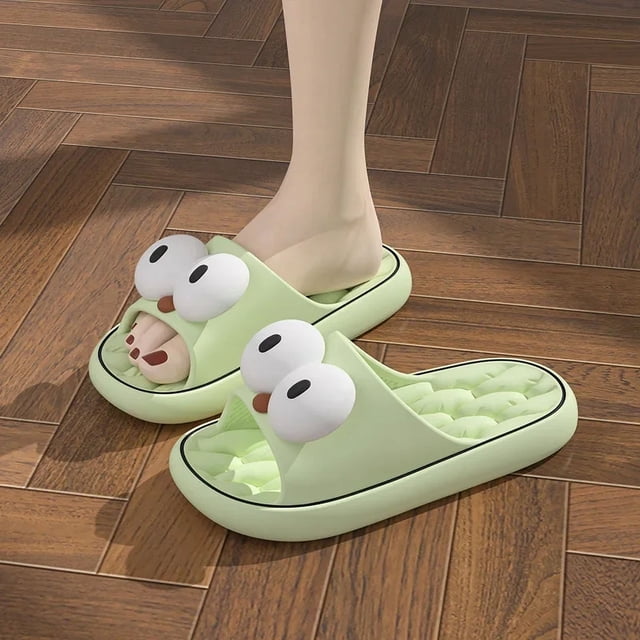 Zapatilla de pareja de dibujos animados de verano, chanclas informales de suela blanda para interior del hogar, zapatos deslizantes antideslizantes para baño, sandalias de playa al aire libre