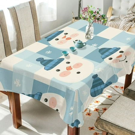 

BZSMCE Square Tablecloth Kawaii Snowman Seamless Pattern Pattern Tableclothes
