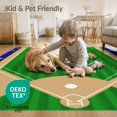 thumbnail image 4 of ODIKA 6'x9' Washable Area Rug Baseball Field Sport Diamond With Athletic Star Border And Bat Motif for Family Room, Living Mater Bedroom, Non-Slip, Easy Care, 4 of 7