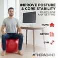 thumbnail image 5 of THERABAND Standard Exercise Ball, 22" Red Stability Trainer for 5'1"–5'6" Users, Yoga & Pilates Ball, Balance & Core Trainer, For Athletes Fitness at Gym & Home, 5 of 9