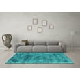 thumbnail image 3 of Ahgly Company Indoor Round Oriental Turquoise Blue Industrial Area Rugs, 8' Round, 3 of 4