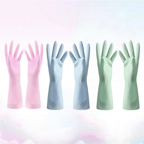 SHOWERORO 3 Pairs Dish Washing Gloves Waterproof for Kitchen and Gardening