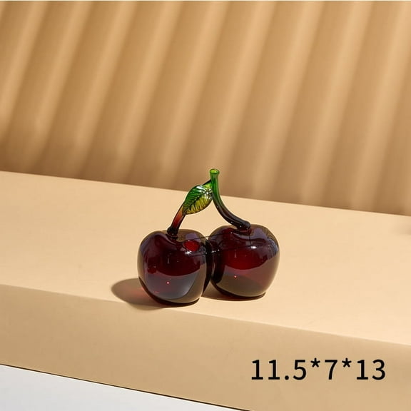 MINLIXIN Glass Cherry Vase Unique Decorative Planter Flower Holder Hydroponics Bud Vase Small Fruit Shaped Centerpiece for Home Office