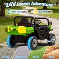 thumbnail image 4 of Joyracer 24 Volt Ride on Toys, Ride on Cars with Remote Control, Gift for Toddlers with Dump Bed, Remote, Music, Shovel, Bluetooth, Green, 4 of 11