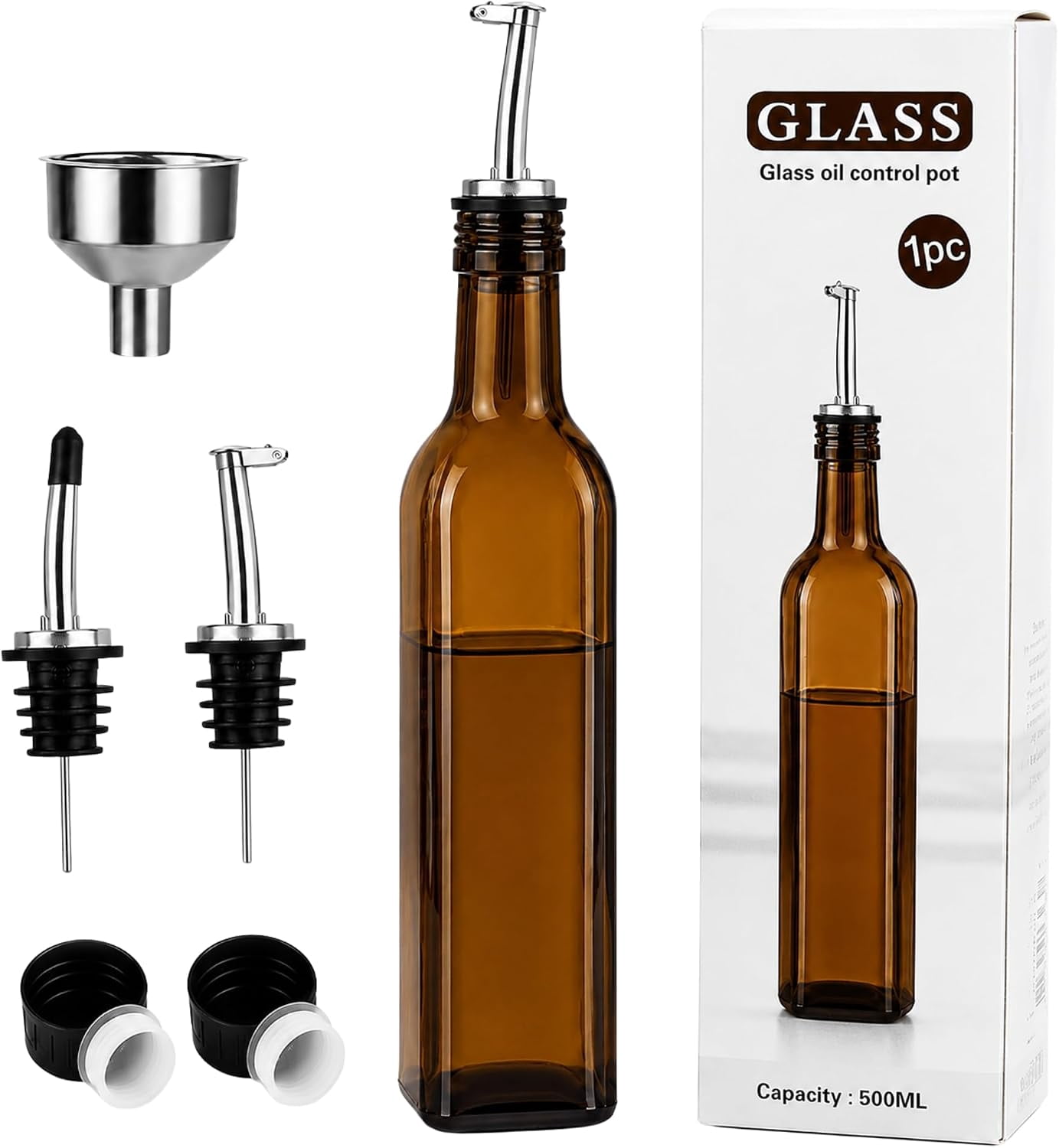 Grant Howard 39570 Hand Painted Vines Glass Oil & Vinegar Cruet