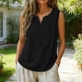 thumbnail image 2 of 1 PC Loose Tank Tops for Women Cotton Linen V-Neck Sleeveless Loose Fit Shirt-Style Tank Top Sleeveless Tops for Women, 2 of 4