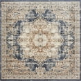 thumbnail image 1 of Unique Loom Chateau Medallion Rustic Rug 7' x 7' Square Beige/Navy Blue, 1 of 1