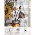 thumbnail image 6 of Thanksgiving Sheer Curtains 96 inches Long, Sunflower Fall Pumpkin Bottle Plant Gray Plaid Light Filtering Sheer Window Curtains Rod Pocket Voile Drapes for Bedroom Living Room, 52"W x 96"L 2 Panels, 6 of 7