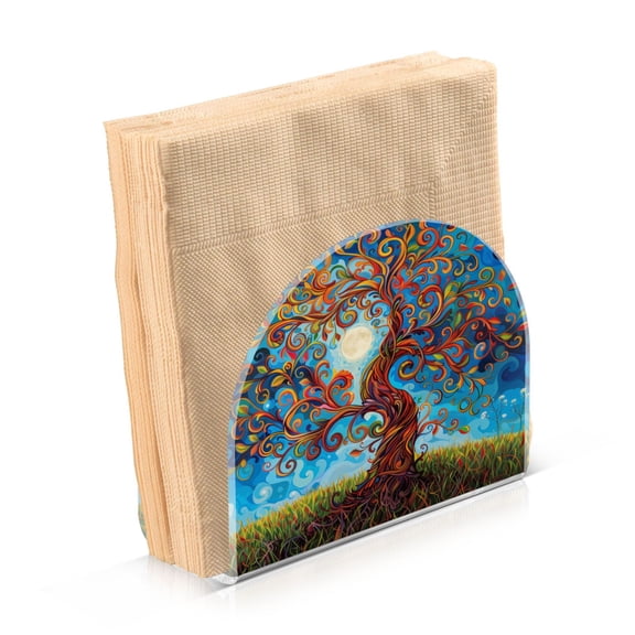 Haosy Napkin Holder for Table Acrylic Kitchen Paper Tissue Dispenser, Lift Tree and Moon