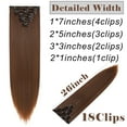 thumbnail image 2 of MY-LADY 26" 8Pcs/Set Synthetic Long Straight Full Head 18Clips in Hair Extension Real Thick Heat Resistance Hairpiece for Women Girls Natural Black,Dark Brown,Brown,Bleach Blonde, 2 of 8