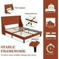 thumbnail image 6 of Allewie Full Size Fabric Upholstered Platform Bed Frame with Wingback Headboard, Burnt Orange, 6 of 7