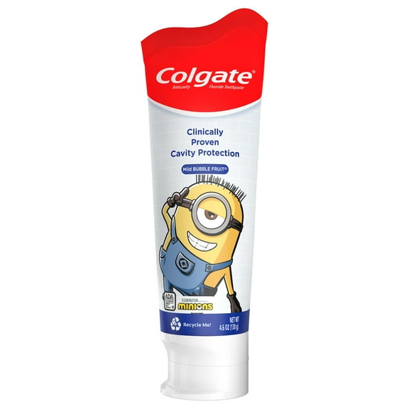Colgate Kids Toothpaste with Anticavity Fluoride, Mild Bubble Fruit, Minions, 4.6 oz