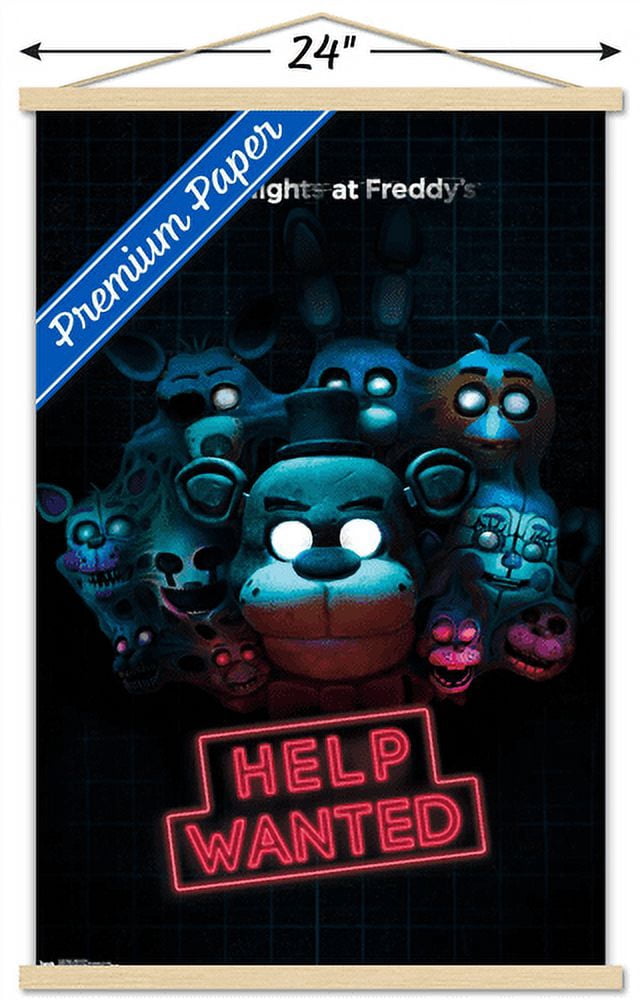 Five Nights at Freddy's - Help Wanted Wall Poster with Wooden Magnetic Frame, 22.375" x 34"