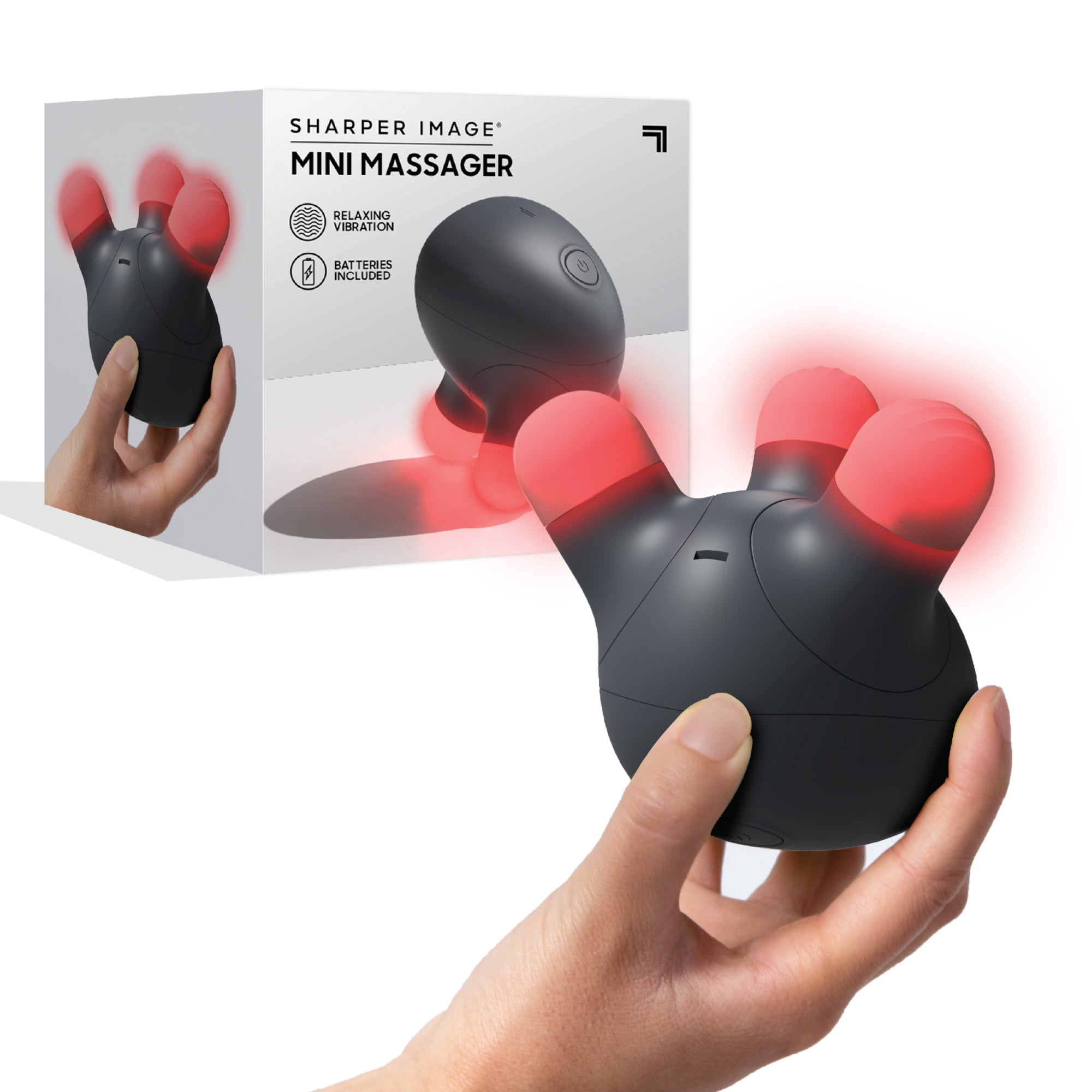 Sharper Image® Mini Massager Percussion Handheld Tool, Relaxing Vibrations, Black