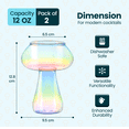 thumbnail image 3 of TMNovo Mushroom Cocktail Glasses with Gift Box, Party Cups Set of 2, Margarita Glass - 12 oz, 3 of 6