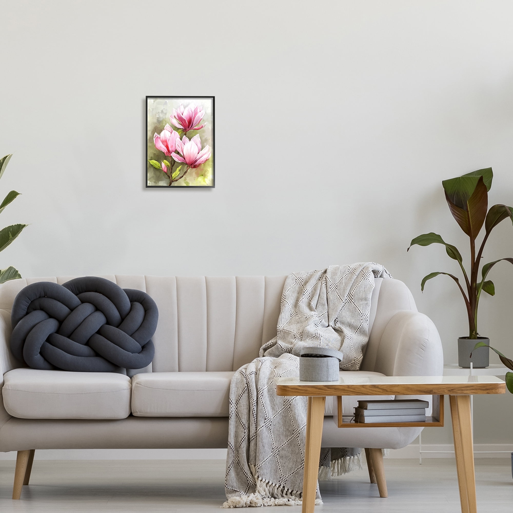 Stupell Industries Blooming Pink Lilies Botanical & Floral Painting Black Framed Art Print Wall Art, 11 x 14