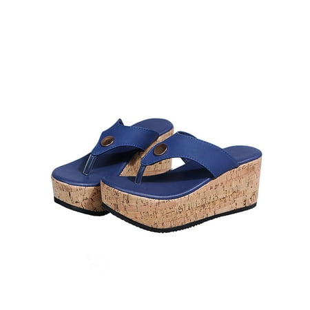 

Eloshman Women s Platform Flip Flops Wedges Beach Thick High Heel Sandals Casual Slippers