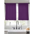 thumbnail image 4 of Sheer Curtains 54 Inches Long, Pure Dark Purple Light Filtering Window Curtains for Living Room/Bedroom, Simple Solid Color Rod Pocket Voile Sheer Curtain Drapes, 52"W x 54"L, 2 Panels, 4 of 8