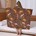thumbnail image 5 of Brown Cartoon Dinosaurs Fossils Pattern Hooded Bath Towel，50"x30" for Ages 3 To 12 Kids, Quick Dry Lightweight Soft Microfiber Hood Beach Towel Cover Up for Kids, 5 of 7