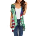 thumbnail image 1 of Lenago Summer Plus Size Tops for Women Casual Spring Women Casual Printed Short Sleeve Cardigans Drape Open Front Lightweight Summer High Low Hem Tops 4th of July Outfits for Women, 1 of 4