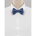 thumbnail image 2 of INSPIRE CHIC Corbatas de moño de color sólido para hombres, autoajustables, para fiestas de boda formales, azul profundo, talla única, 2 of 5