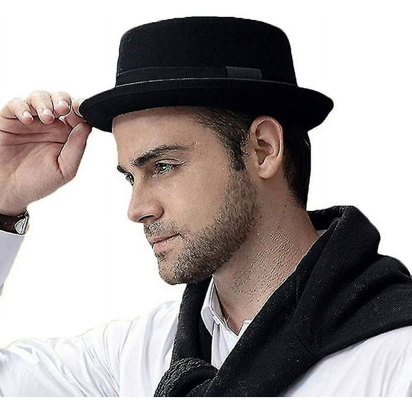 Pork Pie Hat 100% Wool Felt Men's Porkpie Breaking Bad Hats Flat Top Mens Fedora