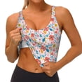 thumbnail image 3 of Balery Floral Ditsy Sujetadores deportivos con espalda cruzada para mujer, acolchados, sin costuras, de alto impacto, ideales para yoga, gimnasio, entrenamiento y fitness.-X-Large, 3 of 8